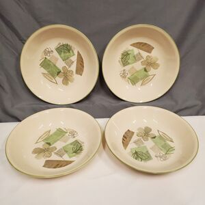 SET OF 4 - CORNING CORELLE - TEXTURED LEAVES - 8.5" SOUP PASTA BOWLS